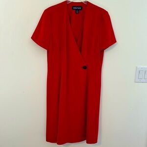 Linda Allard Ellen Tracy beautiful red wrap dress